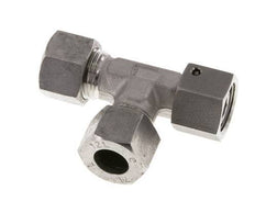 12L Stainless Steel Right Angle Tee Cutting Fitting with Swivel 315 bar FKM Adjustable ISO 8434-1