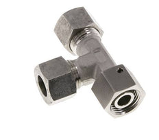 12L Stainless Steel Right Angle Tee Cutting Fitting with Swivel 315 bar FKM Adjustable ISO 8434-1