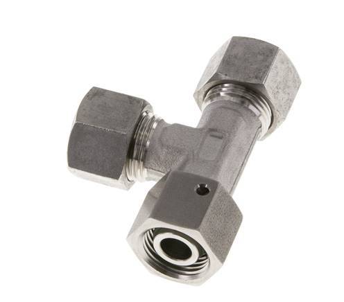12L Stainless Steel Right Angle Tee Cutting Fitting with Swivel 315 bar FKM Adjustable ISO 8434-1