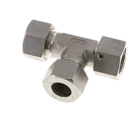 15L Stainless Steel Right Angle Tee Cutting Fitting with Swivel 315 bar FKM Adjustable ISO 8434-1