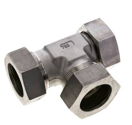 42L Stainless Steel Right Angle Tee Cutting Fitting with Swivel 160 bar FKM Adjustable ISO 8434-1