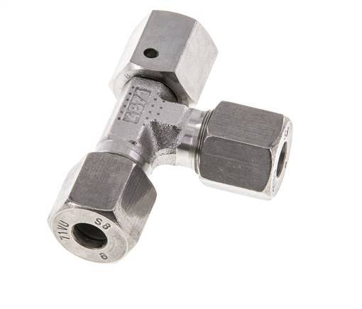 8S Stainless Steel Right Angle Tee Cutting Fitting with Swivel 630 bar FKM Adjustable ISO 8434-1