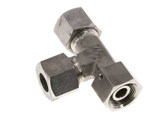 14S Stainless Steel Right Angle Tee Cutting Fitting with Swivel 630 bar FKM Adjustable ISO 8434-1