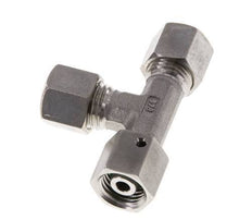8L Stainless Steel Right Angle Tee Compression Fitting with Swivel 315 bar FKM Adjustable ISO 8434-1