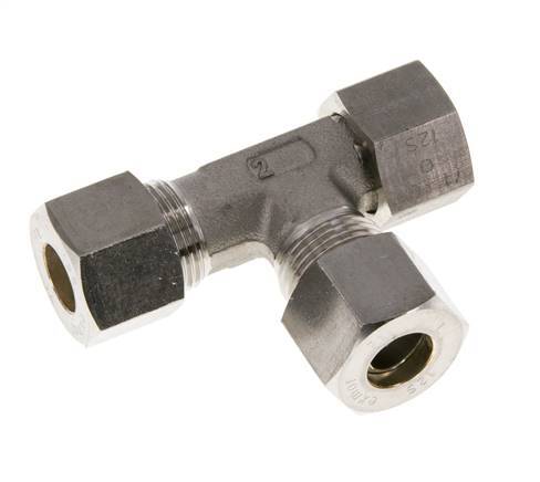 12S Stainless Steel Right Angle Tee Compression Fitting with Swivel 400 bar FKM Adjustable ISO 8434-1