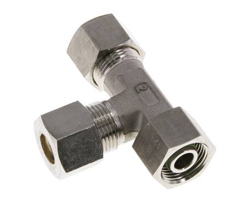 12S Stainless Steel Right Angle Tee Compression Fitting with Swivel 400 bar FKM Adjustable ISO 8434-1