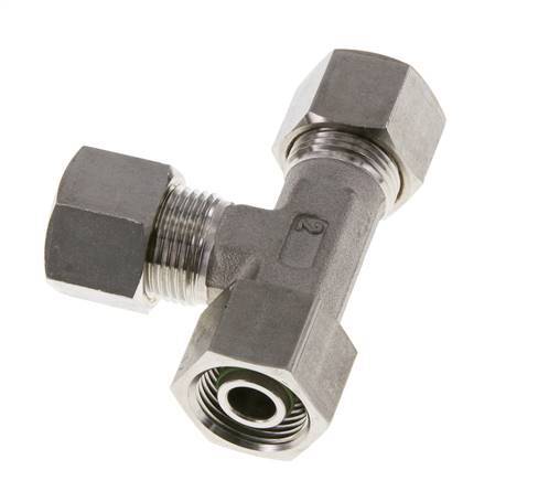 12S Stainless Steel Right Angle Tee Compression Fitting with Swivel 400 bar FKM Adjustable ISO 8434-1