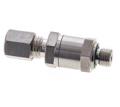 Hydraulic Check Valve Compression Ring 6L (M12x1.5) & G1/8'' Male Stainless Steel 1-250bar (15-3625)psi Tube-Thread ISO 8434-1