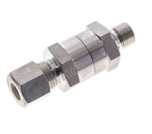 Hydraulic Check Valve Compression Ring 10L (M16x1.5) & G1/4'' Male Stainless Steel 1-250bar (15-3625)psi Thread-Tube ISO 8434-1