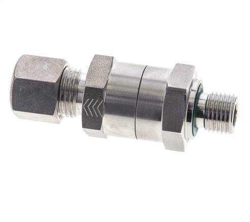 Hydraulic Check Valve Compression Ring 10L (M16x1.5) & G1/4'' Male Stainless Steel 1-250bar (15-3625)psi Thread-Tube ISO 8434-1