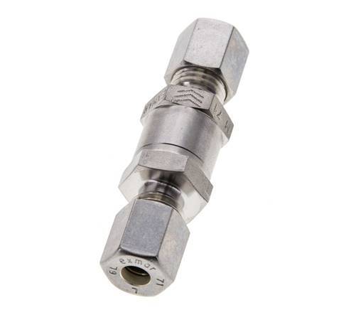 Hydraulic Check Valve Compression Ring 6L (M12x1.5) Stainless Steel 1-250bar (15-3625)psi ISO 8434-1
