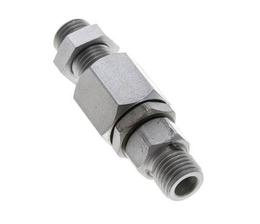 6S Zink plated Steel Ball-Guided Swivel Joint Cutting Fitting Bulkhead 350 bar NBR ISO 8434-1