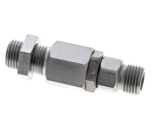 8S Zink plated Steel Ball-Guided Swivel Joint Cutting Fitting Bulkhead 350 bar NBR ISO 8434-1