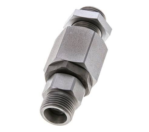 12S Zink plated Steel Ball-Guided Swivel Joint Cutting Fitting Bulkhead 350 bar NBR ISO 8434-1