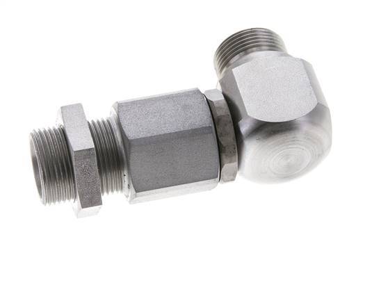 16S Zink plated Steel Elbow Ball-Guided Swivel Joint Cutting Fitting Bulkhead DN 12350 bar NBR ISO 8434-1