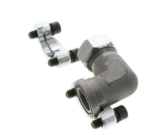 1'' Elbow SAE Flange 3000 PSI Steel with 28L (M36x2) ISO 6162-1