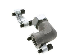 1'' Elbow SAE Flange 3000 PSI Steel with 28L (M36x2) ISO 6162-1