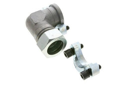 1-1/4'' Elbow SAE Flange 3000 PSI Steel with 35L (M45x2) ISO 6162-1