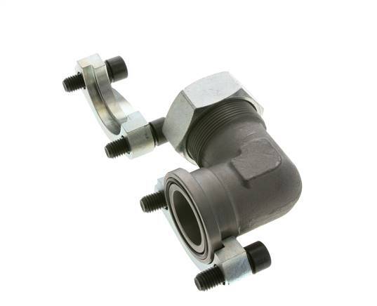 1-1/2'' Elbow SAE Flange 3000 PSI Steel with 42L (M52x2) ISO 6162-1