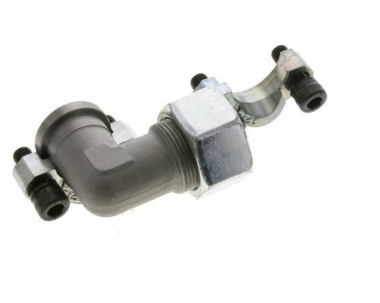 3/4'' Elbow SAE Flange 3000 PSI Steel with 25S (M36x2) ISO 6162-1