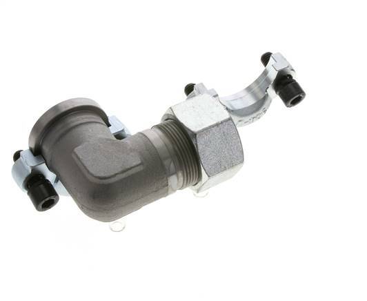 1-1/4'' Elbow SAE Flange 3000 PSI Steel with 30S (M42x2) ISO 6162-1