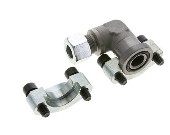 3/4'' Elbow SAE Flange 6000 PSI Steel with 16S (M24x1.5) ISO 6162-2