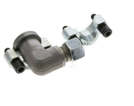 3/4'' Elbow SAE Flange 6000 PSI Steel with 16S (M24x1.5) ISO 6162-2