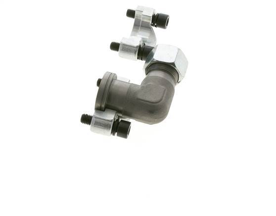 3/4'' Elbow SAE Flange 6000 PSI Steel with 20S (M30x2) ISO 6162-2