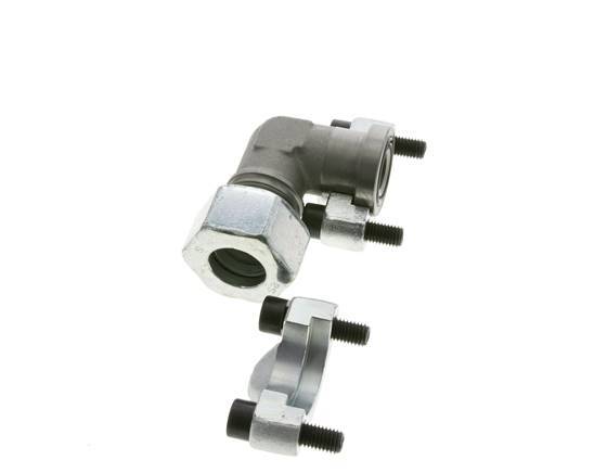 3/4'' Elbow SAE Flange 6000 PSI Steel with 25S (M36x2) ISO 6162-2