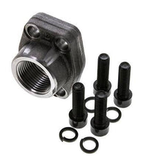 1'' SAE Flange 3000 PSI Plain Steel with G1'' Female Threads ISO 6162-1