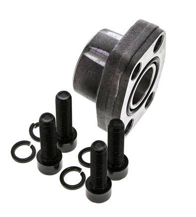 1'' SAE Flange 3000 PSI Plain Steel with G1'' Female Threads ISO 6162-1