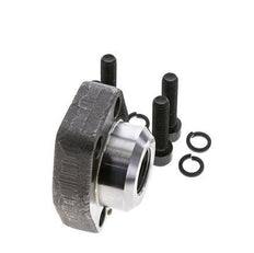 1-1/4'' SAE Flange 3000 PSI Plain Steel with G3/4'' Female Threads ISO 6162-1
