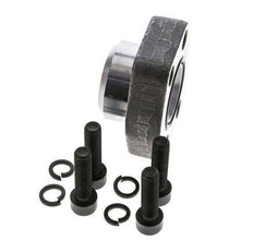 1-1/4'' SAE Flange 3000 PSI Plain Steel with G3/4'' Female Threads ISO 6162-1