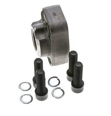 1-1/4'' SAE Flange 3000 PSI Plain Steel with G1'' Female Threads ISO 6162-1