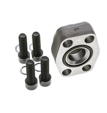 1-1/4'' SAE Flange 3000 PSI Plain Steel with G1'' Female Threads ISO 6162-1