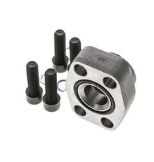 1-1/4'' SAE Flange 3000 PSI Plain Steel with G1'' Female Threads ISO 6162-1