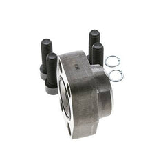 1-1/4'' SAE Flange 3000 PSI Plain Steel with G1'' Female Threads ISO 6162-1