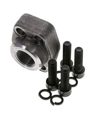 3/4'' SAE Flange 6000 PSI Plain Steel with G3/4'' Female Threads ISO 6162-2