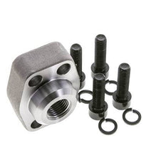 3/4'' SAE Flange 6000 PSI Plain Steel with G1/2'' Female Threads ISO 6162-2