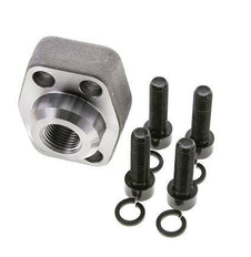 3/4'' SAE Flange 6000 PSI Plain Steel with G1/2'' Female Threads ISO 6162-2