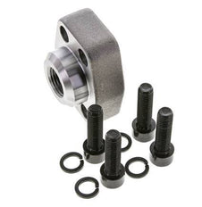 3/4'' SAE Flange 6000 PSI Plain Steel with G1/2'' Female Threads ISO 6162-2