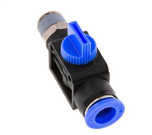 3/2-Way Shut-Off Hand Valve 12 mm - R3/8'' Plastic/Brass Tube-side venting