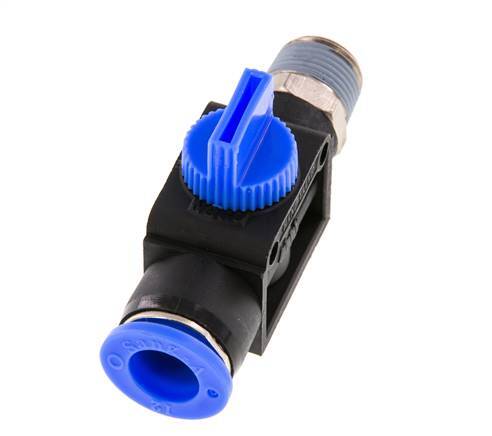 3/2-Way Shut-Off Hand Valve 12 mm - R3/8'' Plastic/Brass Tube-side venting