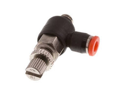 Flow Control Silencer Meter-In Elbow 3 mm - M5 Brass/PBT