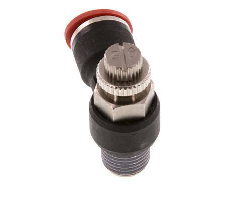 Flow Control Silencer Meter-In Elbow 10 mm - R1/4'' Brass/PA 66
