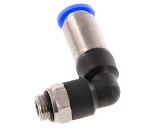 Push-In Fitting 10mm & G1/4'' Male Auto Shut-Off Elbow Brass/PBT 0-10bar (0-145psi)