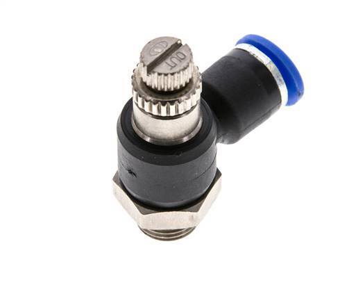 Flow Control Silencer Meter-Out Elbow 6 mm - G1/8'' Brass/PA 66