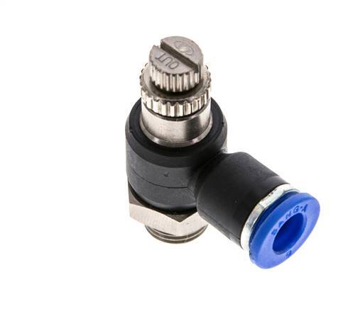 Flow Control Silencer Meter-Out Elbow 6 mm - G1/8'' Brass/PA 66