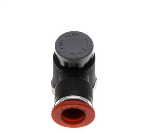 Flow Control Valve Meter-In Elbow 10 mm - R3/8'' Brass/PA 66 Locknut