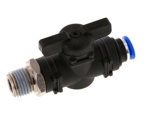 2-Way Straight Ball Valve 6 mm - R1/4'' Plastic/Brass